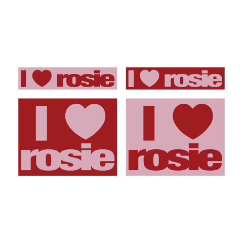 ‘i heart rosie’ box logo sticker set